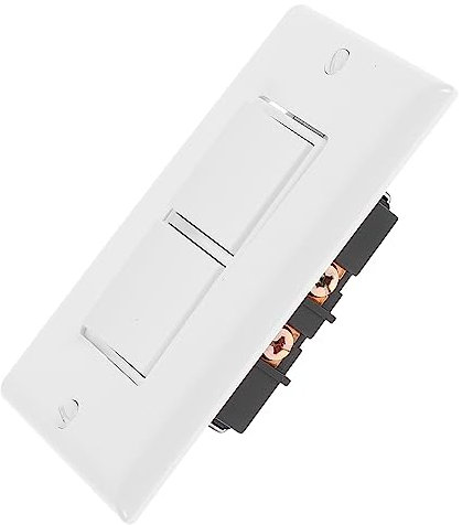 DIYEAH Interruptor De Palanca Doble 10 Amperios Con Cubierta De Pared Ul, Luz Eléctrica Blanca De 2 Vías, Regulador Doble Con Tornillos De Tierra Para Uso Residencial e Industrial, Paquete De 1 Unidad
