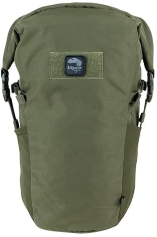 Viper TACTICAL Roll Top Backpack – Durable Cordura Tactical Fold Top Rucksack with Padded Straps, Quick-Access, External Pockets & Hook-and-Loop Patch Panel – Ideal for Hiking, Hunting – Green