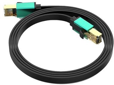 Fluxioxtna Heavy Duty Cat8 Ethernet Cable Outdoor Indoor Cat8 Networking Cable 40Gbps 2000MHz RJ45 Cord For Gaming PC