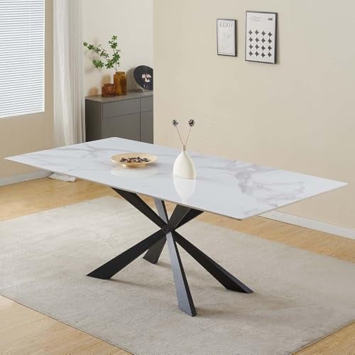 Milton & Oldbrook Esstisch Zamora, 200 cm, Marmor, Weiß