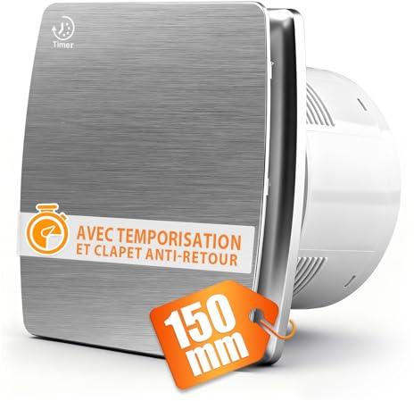 XIIW Aspiratore Bagno Silenzioso 150mm 18W con Timer Ritardato