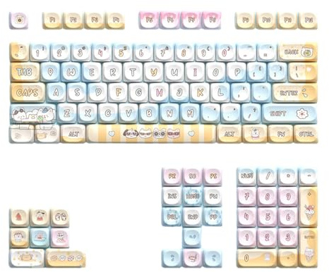 112 Keys Keycaps Five-Sided Heat Sublimated For Mechanical Keyboard Keycaps Lovely Theme Suitable 68/75/84/98/100/104/10 Keyboard Modding Kit