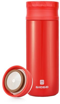 Vacuum Insulated Flask 450ml/15.2oz Stainless Steel Thermo Water Flasks for Coffee Water Hot and Cold Drink Flasks(Red)