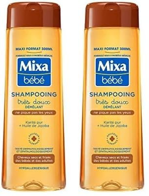 Mixa Bébé Shampooing Démêlant Très Doux Karité 300ml (Lot de 2)