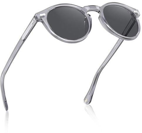 CARFIA Polarisierte Sonnenbrille Herren Runde Fahrenbrille mit Lederetui | Schöne Männer Brille mit angenehmer Abdunkelung, Leicht, Tägliche UV Schutz, Für Autofahren, Angeln, Wandern