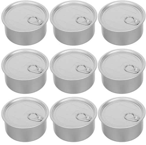SEWOART Contenitori Alluminio con Coperchio, 10 Pezzi da 180ml, Lattine Vuote Richiudibili per Caffè e Cibo per Animali, Leggere da Viaggio e Outdoor