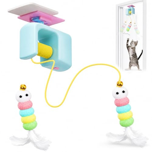 Katzenspielzeug Elektrisch, Katzenspielzeug Türrahmen mit Ersatzspielzeug, Katzenspielzeug Selbstbeschäftigung, Interaktives Katzenspielzeug, Cat Toys for Indoor Cats, für Indoor Teaser Übungen