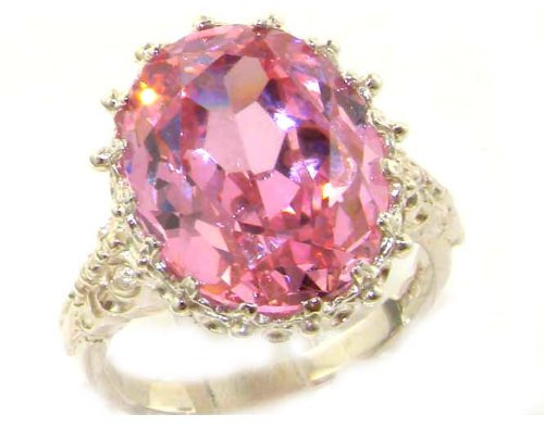 LetsBuySilver Bague pour Femme en Argent fin 925/1000 sertie de Saphir rose - Taille 63 - Tailles 50 à 64 disponibles