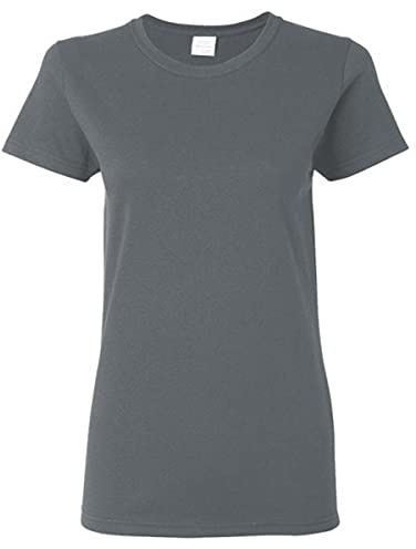 Gildan Ladies/Womens Heavy Cotton Missy Fit Short Sleeve T-Shirt (L) (Dark Heather)