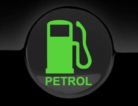 Fuel Cap Stickers Petrol Fuel Only, Bright Green