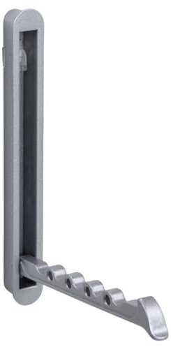 Gedotec Klapphaken Garderoben-Haken silber Kleiderhaken klappbar | MITAL | 1x Kleiderlüfter Wand-Paneel zum Einlassen | 140 x 16/128 mm | Kleider-Bügelhalter versenkt | Wand-Garderobe