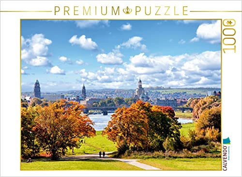 CALVENDO Puzzle Blick von Waldschlösschenbrücke | 1000 Teile Lege-Größe 64 x 48 cm Foto-Puzzle für glückliche Stunden