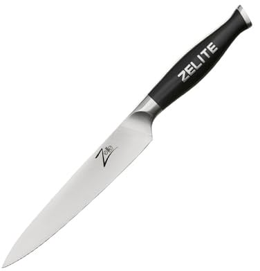 Zelite Infinity Universal- und Küchenmesser 15cm - Comfort-Pro-Serie Kochmesser – Rostfreier Deutscher Carbonstahl – Rasiermesserscharfes, Super Komfortables Mehrzweck Gemüsemesser
