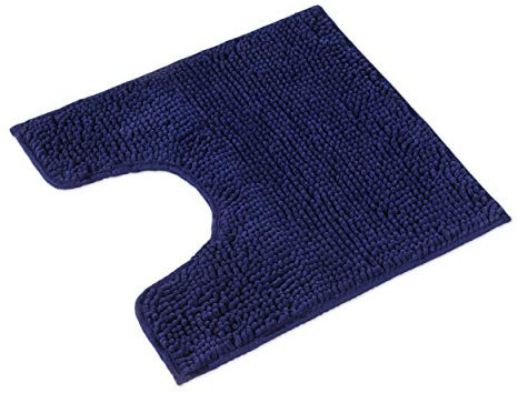 WohnDirect Tapis de Bain 45x45 cm Contour WC - Bleu Foncé - Antidérapant, Absorbant et Doux - Sets modulables Tapis Salle de Bain