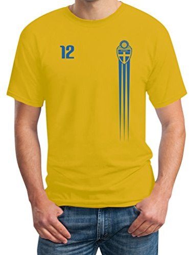 Schweden Sverige Fußball Fan-Trikot für Männer EM Fanartikel T-Shirt