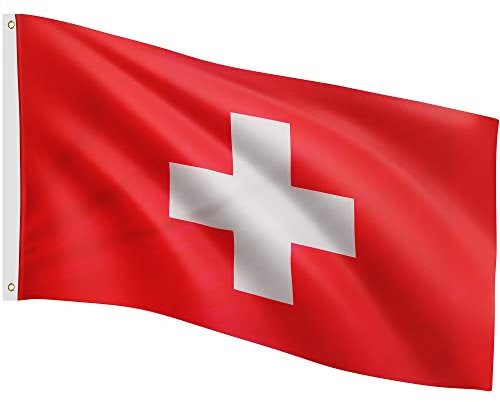 FLAGMASTER Flagge, 30 verschiedene Fahnen zur Wahl, Größe 120 cm x 80 cm, Schweiz
