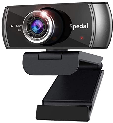 Spedal Webcam Full HD 1080p USB avec Compression Vidéo H.264 et Microphone,Caméra PC pour Ordinateur, Appels Vidéo, Conférence, Enregistrement, Jeux,Compatible avec Windows,Mac
