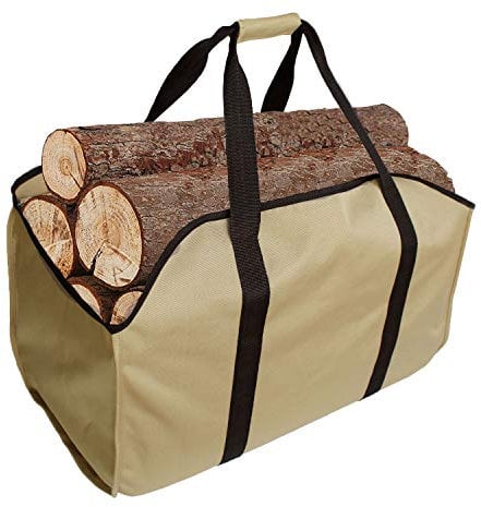 Borsa Porta Legna Da Ardere Di Alta Qualità, Extra Large, Resistente, Ideale per Camini, Stufe, Tronchi, Campeggio, Spiagge, Paesaggistica - Darkkaki, Compatto