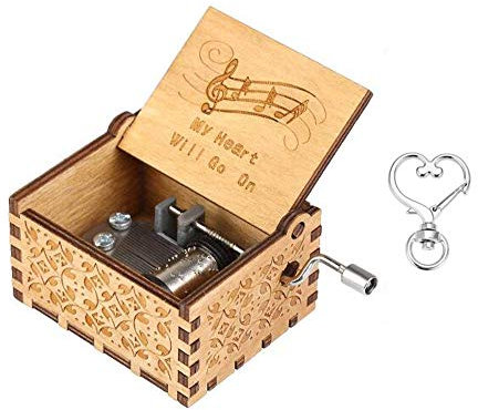 Cuzit The Titanic Spieluhr mit Filmthema, My Heart Will Go On, antikes geschnitztes Handkurbel, Holz, Spieluhr, Spielzeug, Valentinstagsgeschenk