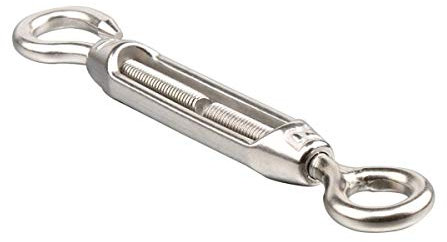 Trimming Shop Turnbuckle Wire Tensioner M6 Rope Strainer Stainless Steel Hook and Eye Cable Tension, Heavy Duty And Adjustable