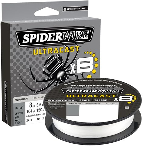 SpiderWire Superline Ultracast Braid, Invisibraid-Translucent, 10lb | 4.5kg, 164yd | 150m Fishing Line