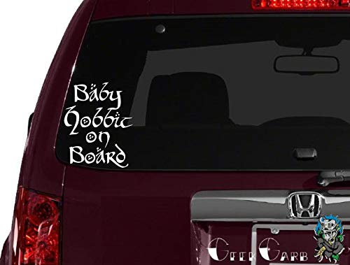 CLIFFBENNETT Auto-Aufkleber mit Aufschrift Baby Hobbit on Board, MacBook-Aufkleber, Laptop-Aufkleber etc.