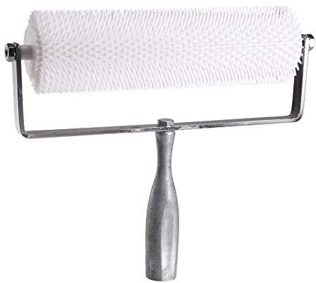 sourcing map 10inch Spiked Screeding Compound Roller Latex Floor Self Leveling Screed Spiked Roller 13mm Teeth Height