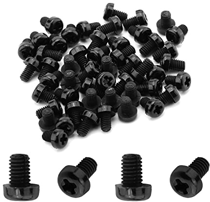 MroMax Lot de 50 vis cruciformes en plastique M4 x 6 mm Noir