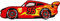 alles-meine.de GmbH Bügelbild - Cars - Auto - Lightning McQueen - 8,2 cm * 2,8 cm - Aufnäher/Applikation/Aufbügler - gestickter Flicken - Bügelflicken/Hosenflicken - Bügels..