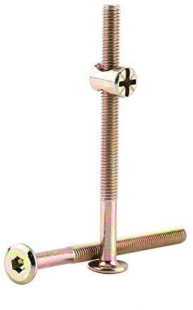 Tornillo para Muebles, 10 Piezas M6 Tornillos para Muebles de Acero al Carbono con Tuercas de Barril Tuerca Conector Tuerca Sujetador(90mm)