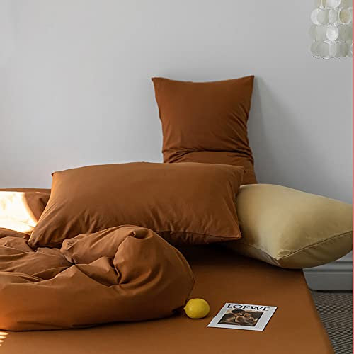 AShanlan 2er Set Kissenbezug Kissenbezüge 40 x 80 cm Super Weiche Gebürstete Mikrofaser Kopfkissenbezug 40x80 Kissenhülle Doppelpack Karamell Braun