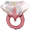 DekoRex Folienballons Ehering 50cm Valentinstag Hochzeit Deko (Farbe: Rosegold)