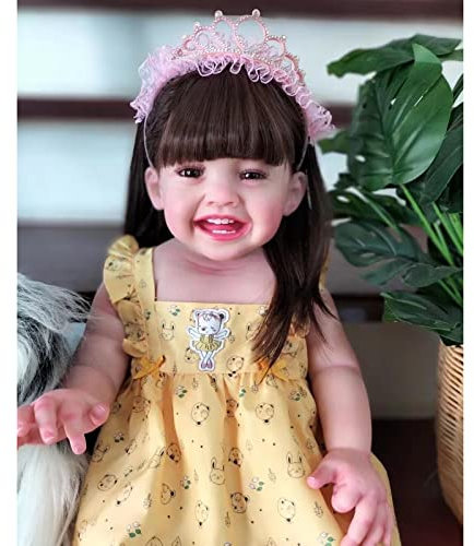YIHANGG 68CM Enorm Reborn Babypuppe 27 Zoll Kleinkind Mädchen Puppe Prinzessin Lächeln Baby Sammlerpuppe Kinder Geburtstag Weihnachten Geschenk