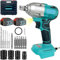 18V Brushless Impact Driver, Cordless Li-ion Impact Wrench Compatible with Makita with 1/4 Hex & 1/2 Square 450N.M, 2 X 5.5Ah Batteries, for Small Car Tire Unload Installation