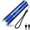 Blukar LED Torch Rechargeable, 2000L Super Bright Adjustable Focus Flashlight, 4 Lighting Modes, Long Battery Life, Waterproof Pocket Size for Power Cuts, Emergency, Hiking, Outdoor - Blue