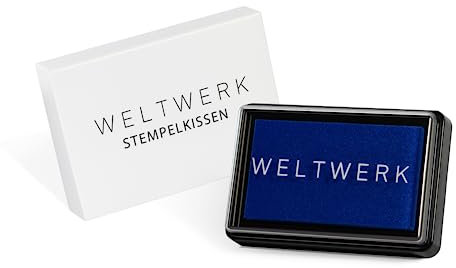 WELTWERK® Wiederverwendbare Stempelkissen für Handabdruck Baby und Fußabdruck Baby - Stempelkissen Kinder ungiftig abwaschbar - Abdruckset (Blau)