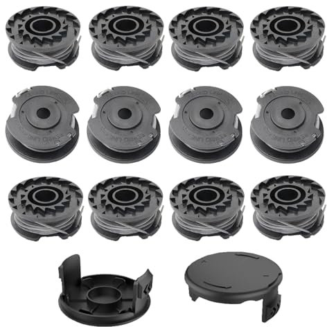 Fonirntu Bobines de fil de rechange, compatibles avec les coupe-bordures Bosch EasyGrassCut 23/26/18/18-230/18-260/18-26, 12 bobines de fil F016800569, 2 capuchons de débroussailleuse F016F04557
