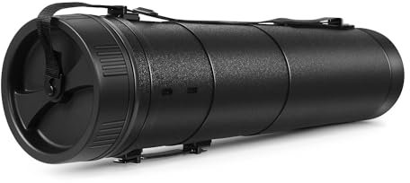 Flexzion Poster, Art, Document Tube with Strap, Expandable Waterproof Plastic Container, Telescoping Cylindrical Storage Case, Portable Paper Holder for Draft Sketch Blueprint, 6.5 IDx32-51.6 Inch