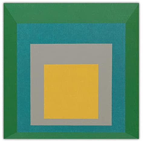 LVTFCO Josef Albers Poster Farbverlauf Quadratische Wandkunst Josef Albers druckt Josef Albers Malerei Leinwand Für Zuhause Wandkunst Dekor Bild 50x50cmx1 Kein Rahmen