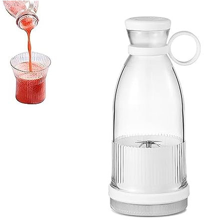 ecersu Cutify Fresh Juice,Cutify Portable Smoothie Blender, Cutify Personal Blender,350ml Lightweight USB Cordless Portable Stainless Steel Kitchen Tools (Color : White, Size : One size)