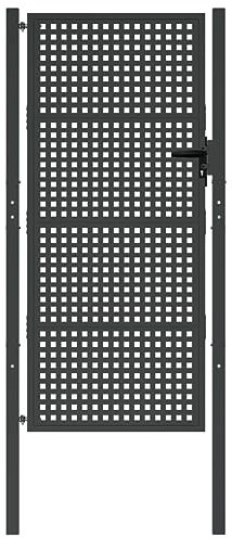 Gartentor Terrassentor Gartentür Zauntor Gartenpforte Zauntür Hoftür Tor Hoftor Pforte Einfahrtstor Tor Hoftor Industrietor Metallzaun Gartenzaun Stahltor Metalltor 105 x 225 cm (B x H) Anthrazit