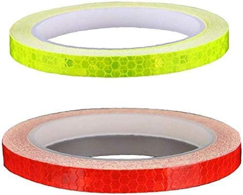 Aeromdale Fahrrad Sicherheit Reflektierende Warnung Beleuchtung Aufkleber Fahrrad Klebeband Rolle Streifen Auto Motorrad Reifen Aufkleber 2pcs