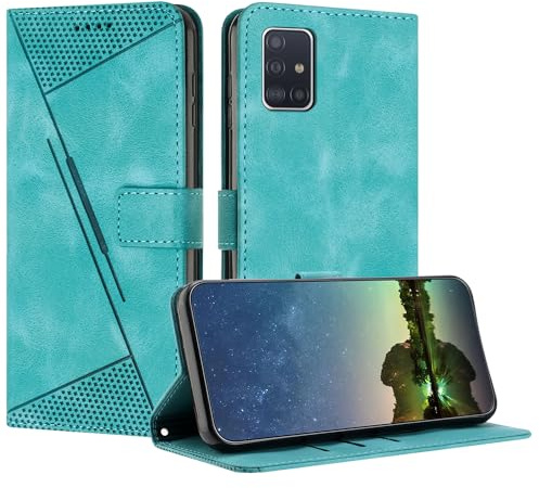 Mo-Beauty Handyhülle für Samsung Galaxy M51, PU Leder Brieftasche Klapphülle Magnetic Standfunktion Kartenfach Schutzhülle hülle für Samsung M51 - Hellblau