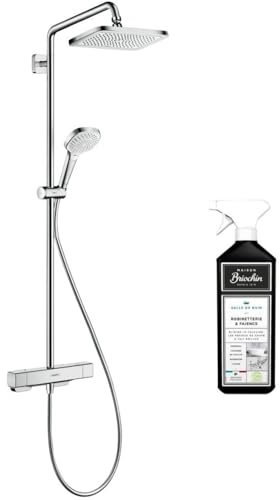Colonne de douche thermostatique HANSGROHE Croma E 280 EcoSmart chromée + nettoyant Briochin