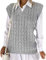 Jumpers for Women Plain Ladies Cable Knit Vest Womens Knitted Winter V Neck Tank Top Chunky Sweaters Pull Over Casual Sleeveless Jumper Grey 8-10