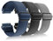 Amaxiu Stretch Nylon Watchband, Adjustable Sport Watch Strap Braided Watch Band for Men Women Compatible with Smartwatch(22mm, Black+Dark Blue+Gray)