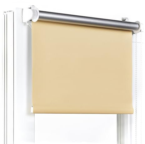 Fenster DEKOR - Rollos Für Fenster Ohne Bohren Honiggelb - Verdunkelungsrollo B70 x H120 cm - Klemmrollo Verdunkelung - Fensterrollo Für Balkontüren - Verdunklungsrollo Leicht Zu Installieren