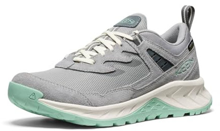 KEEN Women's Hightrail Low Height Durable Lightweight Breathable Leather Waterproof Hiking Shoes, Alloy/Lichen, 3.5