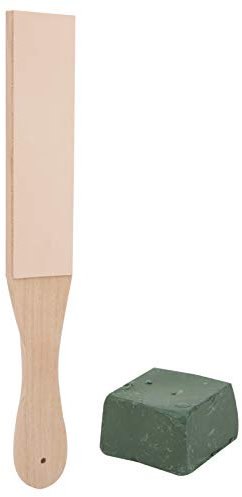 Doppelseitiger Leder-Streichriemen, Lederpolier-Schärfriemen mit Schleifpaste, Holz-Schleifbrett