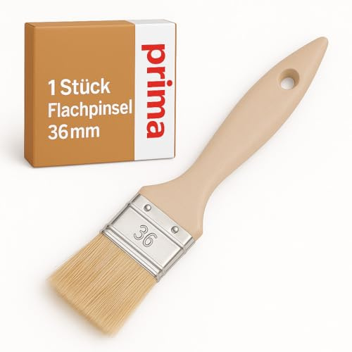 Flachpinsel 36 mm | Lackierpinsel & Lasurpinsel | Profi-Qualität | Synthetik-/Naturborsten | Holzgriff | für Lacke & Lasuren (1 Stück, 36mm)